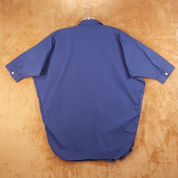 PEOPLE TREE Womens Top Medium Blue 1/4 Button Pullover Collared Tunic Organic - Picture 4 of 8